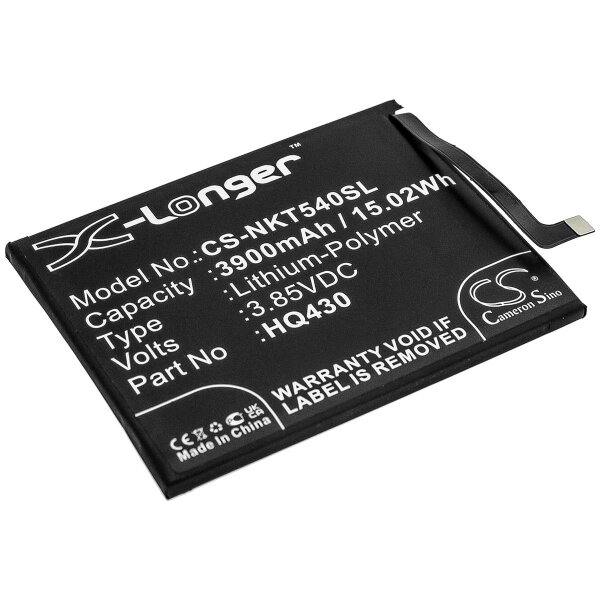 Ersatzakku - CS-NKT540SL - Nokia HQ430 - 3,85Volt 3900mAh Li-Polymer