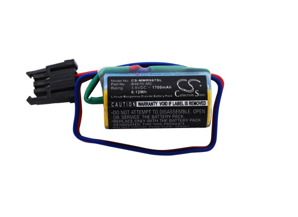 Ersatzbatterie - CS-MMR967SL - Mitsubishi B9670-MC / A1FXCPU - 3,6 Volt 1700mAh Li-MnO2