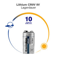 Camelion - CR9V / 9 Volt Block - 9 Volt 1200mAh Lithium