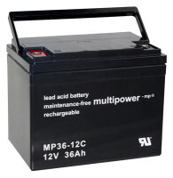Multipower - MP36-12C - 12 Volt 36Ah Pb - Blei-Akku AGM,...
