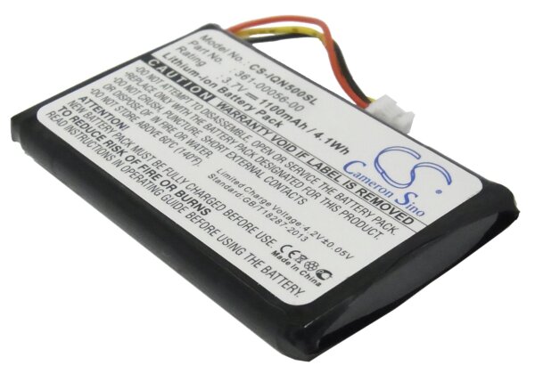 Ersatzakku - CS-IQN500SL - Garmin 361-00056-00 / Nüvi 30 - 3,7 Volt 1100mAh Li-Ion