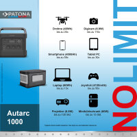 Patona - Platinum Powerstation Autarc 1000 - Stromversorgung / Powerbank - 1000W