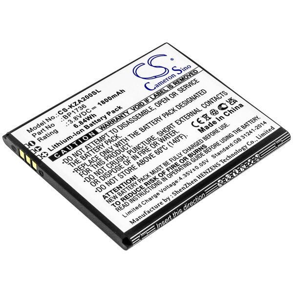 Ersatzakku - CS-KZA200SL - Kazuna BP1736 - 3,8 Volt 1800mAh Li-Ion