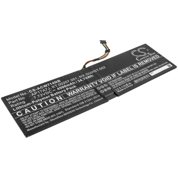 Ersatzakku - CS-ACW714NB - Acer AP17A7J / KT.00207.001 - 7,72 Volt 4500mAh Li-Polymer