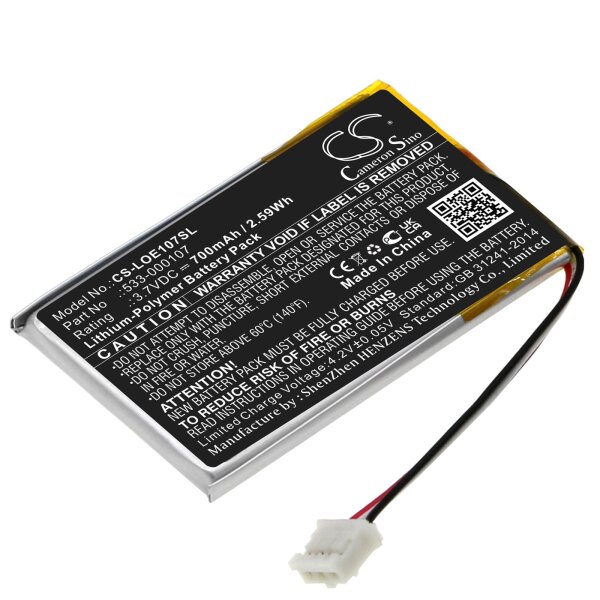 Ersatzakku - CS-LOE107SL - Logitech Far East / 533-000107 - 3,7 Volt 700mAh Li-Polymer