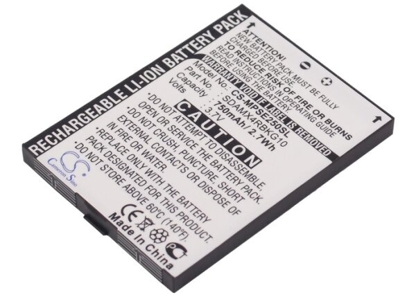 Ersatzakku - CS-MPSE250SL - SanDisk Sansa E200 / 54-57-00046 - 3,7 Volt 750mAh Li-Ion