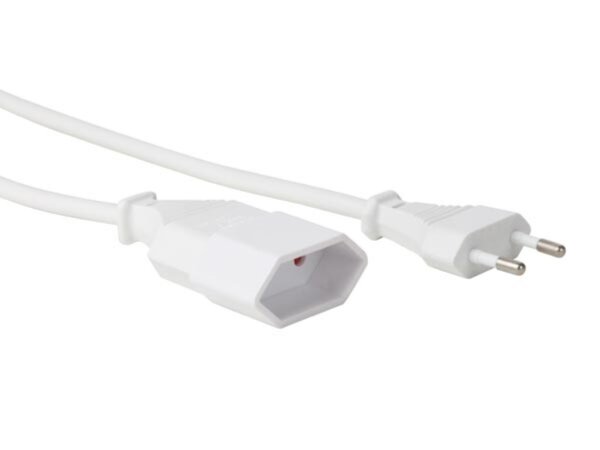 Perel - EC018DWN - Netzkabel - Weiß - CEE 7/16 "Eurostecker" / C7 - 1.8 m - H03VVH2-F 2G0.75 mm²