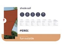 Perel - GSS4500TR - Sonnensegel 5 x 5 m, quadratisch für Garten und Terrasse, wasserabweisendes Polyester 160 g/m2, UV-Schutz 90%, atmungsaktives Sonnensegel mit Edelstahl O-Ringen, terrakotta