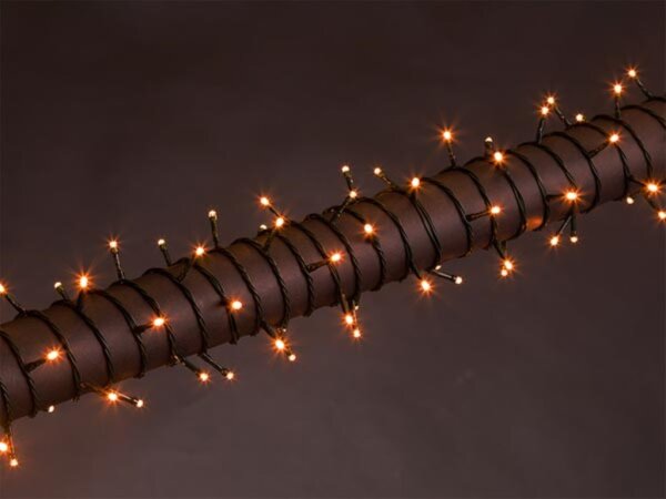 Vellight - V-STE-08-S-24V-AW-GW - Stella LED Lichterkette - 8 m - 120 LEDs - Arizona white (blass Orange) - grünes Kabel - 24 V