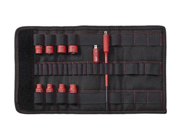WIHA - WH43466 - Torquevario®-S Electrischer Mutterndreher-Einsatz 1/4" SET - 10 pcs mit Adaptern im Faltbeutel