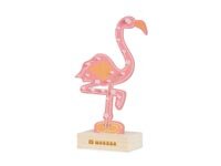 Lötkit, XL-Flamingo mit 19 RGB-LEDs und Holzhalter, Lötkolben und Lötzinn