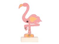 Lötkit, XL-Flamingo mit 19 RGB-LEDs und Holzhalter, Lötkolben und Lötzinn
