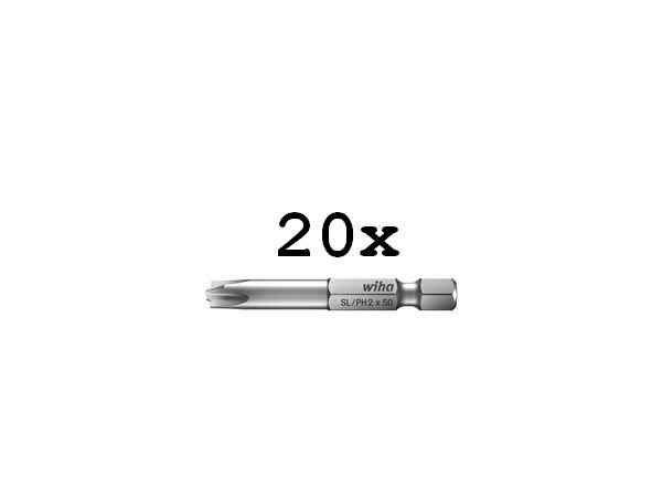 wiha - WH32686 - Bit Professional PlusMinus/Phillips 1/4" (32686) SL/PH1 x 90 mm - 20er Pack