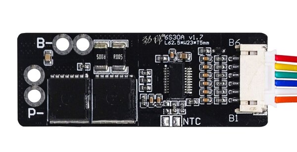 BMS - JWBMS-6S30A - 60 x 23 x 5mm - 22,2 Volt 6S / 30A