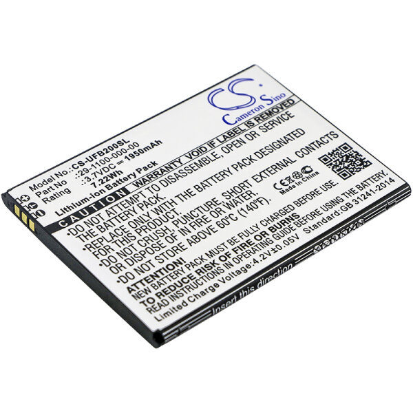 Ersatzakku - CS-UFB200SL - Ulefone Paris Lite / Be Touch / 29-1100-000-00 - 3,7 Volt 1950mAh Li-Ion