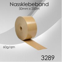 Nassklebeband 50mm x 200m - Papierkleband 1 Rolle 60g/qm
