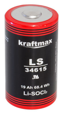 kraftmax - ER34615 - D Zelle - 3,6 Volt 19000mAh - Lithium ohne Lötfahne