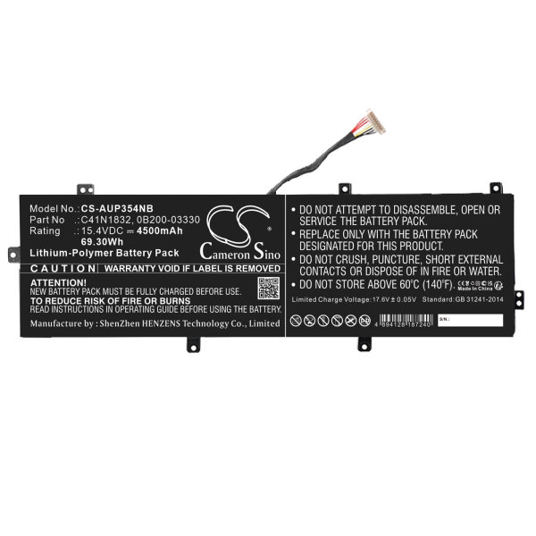 Ersatzakku - CS-AUP354NB - Asus C41N1832 / 0B200-03330  - 15,4Volt 4500mAh Li-Polymer