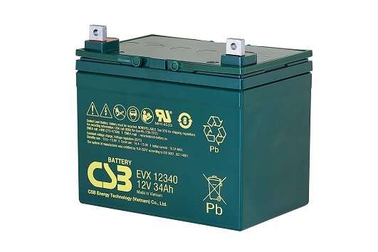 CSB - EVX12340 - 12 Volt 34Ah Pb - M6 Flachpool - M6 B/N