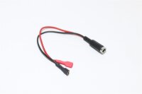 Adapter - Faston F2 / Flachsteckhülse / Kabelschuh 6,3mm auf DC-Buchse 2,5mm x 5,5mm - 20cm