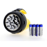 Camelion - FL-9LED-4R6B - 9xLED Multi-Head Handscheinwerfer / inkl. 4 x R6 Batterien