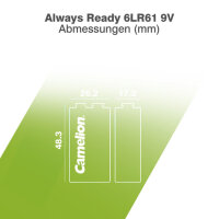 Camelion - HR6F22 / 9 Volt-Block - 9-Volt 200mAh Ni-Mh
