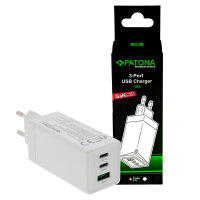 PATONA - Premium GaN PD65W Adapter - 2xUSB-C 1xUSB-A...