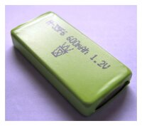 Mexcel - H-35F6 - Prisma - 1,2 Volt 500mAh Ni-MH ohne Ableiter - Lötfahne