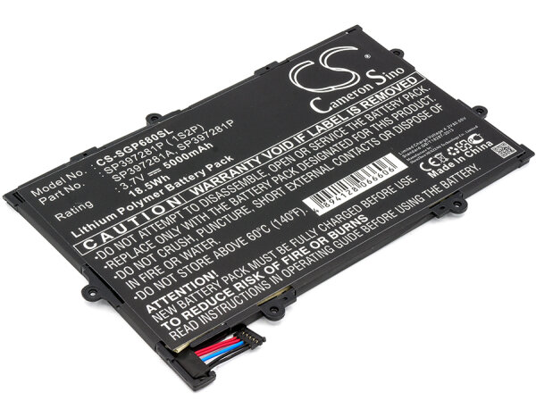Ersatzakku - CS-SGP680SL - Samsung SP397281A / SP397281P - 3,7 Volt 5000mAh Li-Polymer
