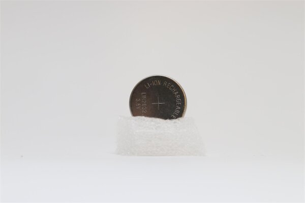 Knopfzelle - LIR2032 - 3,6 Volt 45mAh Li-Ion ohne Lötfahne [Ableiter]