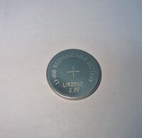 Knopfzelle - LIR2032 - 3,6 Volt 45mAh Li-Ion ohne Lötfahne [Ableiter]