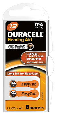 Duracell - Hörgerätebatterie Hearing Aid / 13 AC - 1,45 Volt 290mAh Zinc Air - 6er Blister - Mindesthaltbarkeitsdatum abgelaufen
