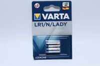 Varta - LR1 / N / Lady / 4001 - 1,5 Volt 850mAh AlMn - 2er Blister - EOL = Mindesthaltbarkeitsdatum abgelaufen