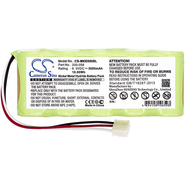 Ersatzakku - Magna-Mike 8500 / CS-MKE850SL - 6 Volt 3000mAh Ni-MH