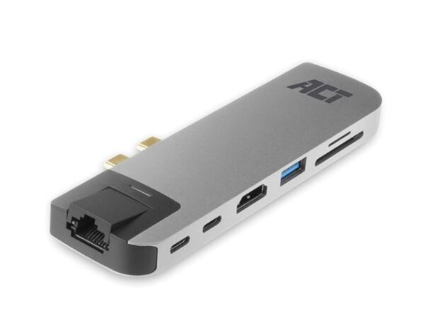 Adapter - USB-C Thunderbolt 3™ auf HDMI - mit Gigabit-Ethernet / 2 x USB-A / 2 x USB-C / Kartenleser / Thunderbolt™ Pass-through / PD Pass-through - Metallgehäuse