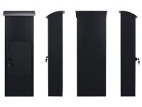 Perel - BG57000 - Paket-Briefkasten Helsinki, freistehend, mit Namensschild, mit 2 Schlüsseln, Abmessungen (H x B x T) 105 x 39 x 25 cm, dunkelgrau