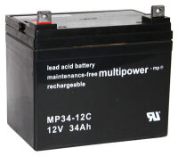 Multipower - MP34-12C - 12 Volt 34Ah Pb - Blei-Akku AGM,...