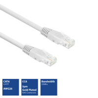 CAT6 U/UTP Netzwerkkabel, CCA, 3m, weiß