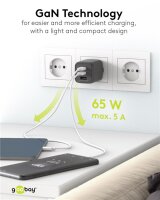 USB-C™ PD GaN Multiport-Schnellladegerät Nano (65 W) schwarz