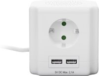 Steckdosenwürfel 4-fach mit Schalter und USB
