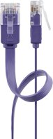 goobay - CAT 6 Flach-Patchkabel, U/UTP, violett 2 Meter - Kupferleiter (CU)