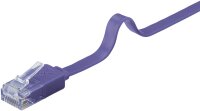 goobay - CAT 6 Flach-Patchkabel, U/UTP, violett 2 Meter - Kupferleiter (CU)