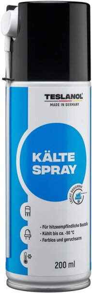 teslanol - Kälte-Spray / Kältespray / Vereisungsspray zur Kühlung von Bauteilen - bis -50°C - 200ml Dose