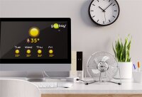 8 Zoll USB-Ventilator für den Schreibtisch - Durchmesser 22 cm, silber