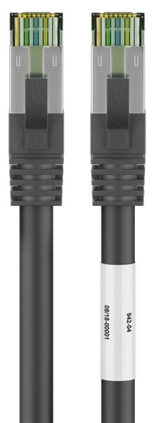 RJ45 (CAT 6A, 500 MHz) Patchkabel mit CAT 8.1 S/FTP Rohkabel, schwarz