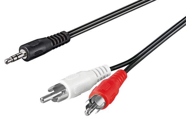 Audio Adapterkabel AUX, 3,5 mm Klinke zu Stereo Cinch-Stecker - 3 Meter