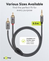 Audio Adapterkabel AUX, 3,5-mm-Klinke zu Stereo-Cinch-Stecker, 0,5 m