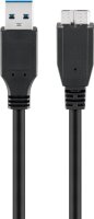 USB 3.0 SuperSpeed Kabel, Schwarz - USB 3.0-Stecker (Typ A) > USB 3.0-Micro-Stecker (Typ B)