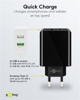 USB-A QC Dual-Schnellladegerät (28 W) schwarz