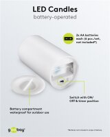 3er-Set LED-Kerzen "Outdoor"